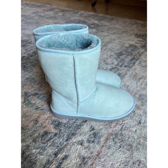Womens UGG Boots Sz 7 Baby Blue Vintage Classic Short Suede Festival Rare - Picture 12 of 16